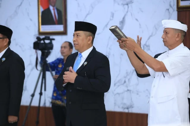 Brigadir Jenderal Polisi Dr. Putu Putera Sadana, S.I.K., M.Hum., .M. saat dilantik resmi Jabat Kepala BNNP Bali