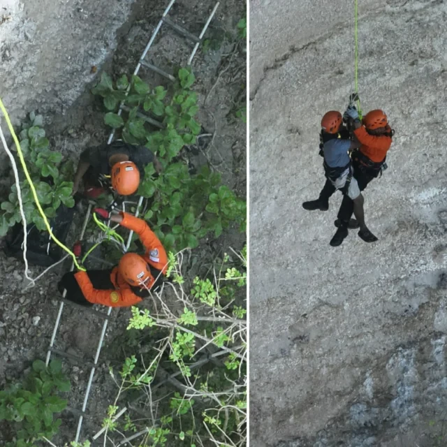 dua korban berhasil dievakuasi tim sar setelah menunggu semalaman di atas batu karang