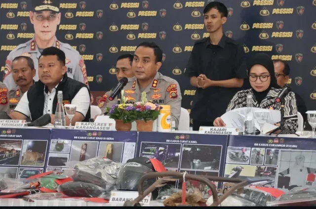 polres karangasem bongkar tiga kriminalitas paling menonjol